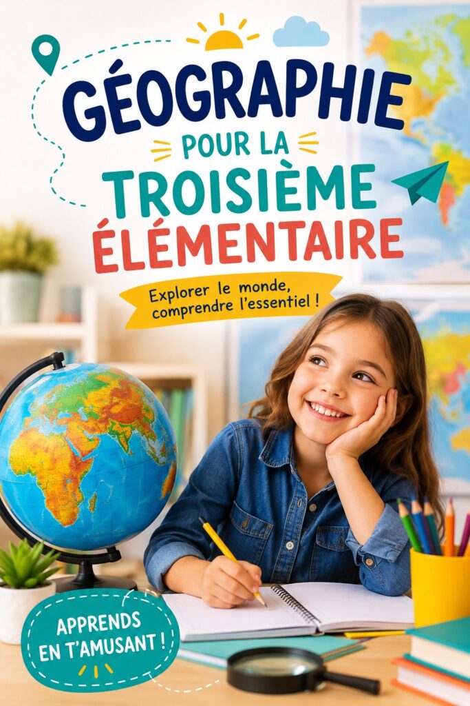 Enfants jouant avec des cartes pour apprendre la géographie