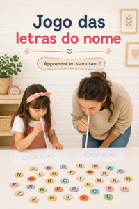 Un enfant jouant avec un jeu de lettres éducatif basé sur son nom