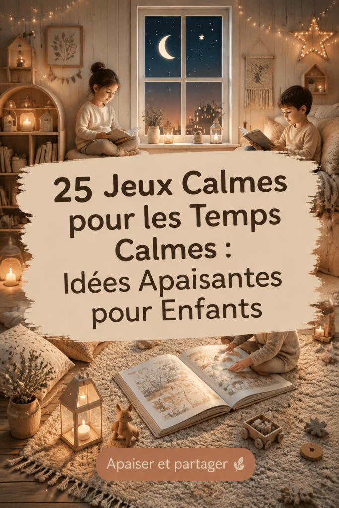 Jeux calmes pour enfants : activités apaisantes à la maison