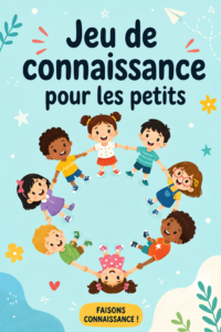 Un groupe d'enfants jouant à un jeu de connaissance dans un cadre éducatif.