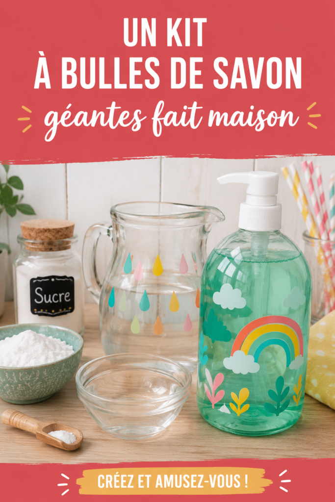 Un kit fait maison pour créer des bulles de savon géantes avec des enfants