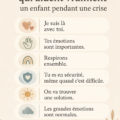 Une mère et son enfant se réconfortent pendant une crise de colère, illustrant l'utilisation de phrases apaisantes.
