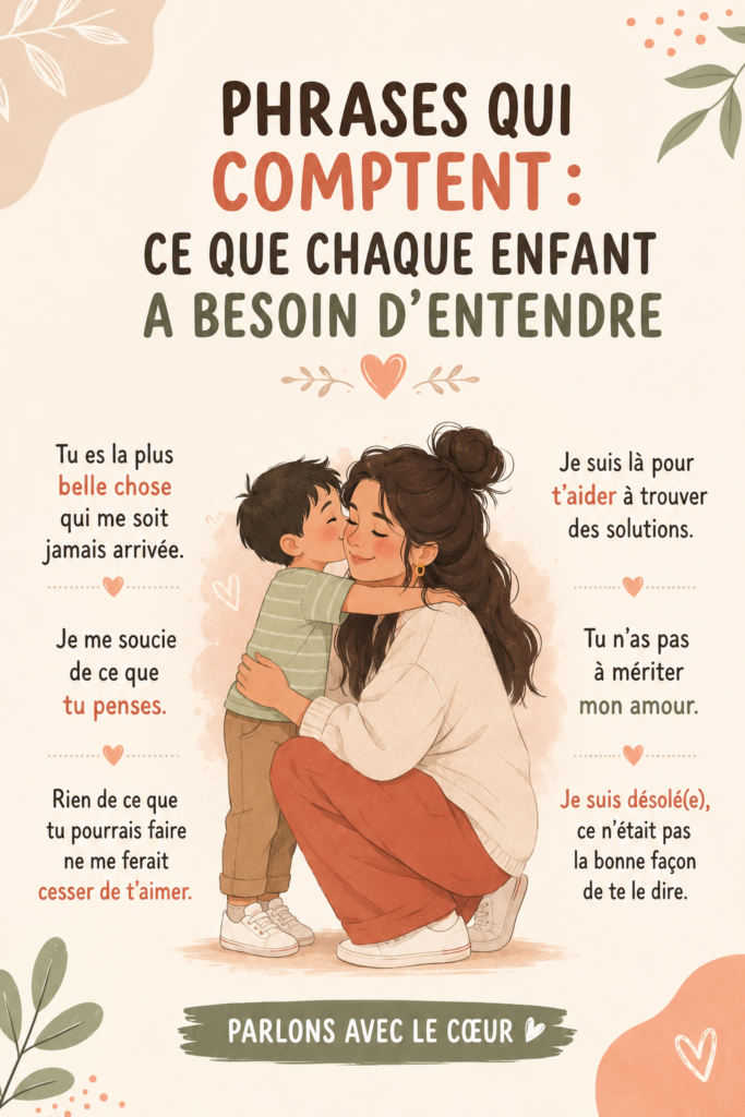 Un parent et un enfant se souriant, illustrant le positif des échanges verbaux.