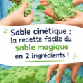 Sable cinétique coloré dans des moules, parfait pour les enfants.