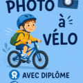 Enfants sur leurs vélos lors d'un safari photo en plein air