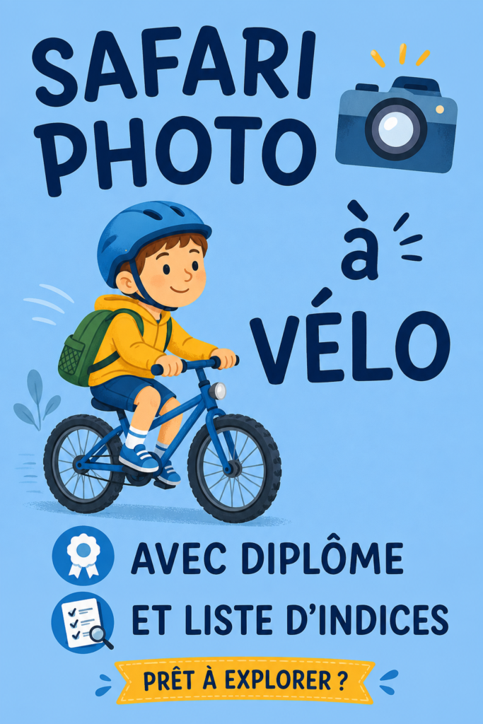 Enfants sur leurs vélos lors d'un safari photo en plein air