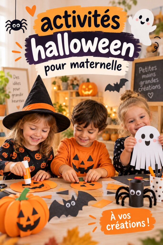 Activités Halloween colorées pour les enfants en maternelle.