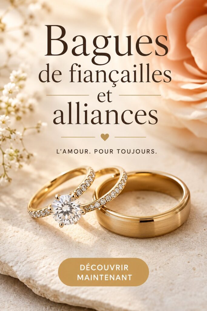Un élégant présentoir de bagues de fiançailles et alliances