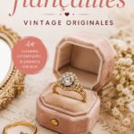 Bague de fiançailles vintage élégante ornée de pierres précieuses