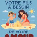 Mère et fils échangeant pendant une activité Montessorienne, illustrant le lien parent-enfant.
