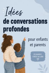 Un parent et un enfant partageant un moment de conversation profonde dans un cadre chaleureux.
