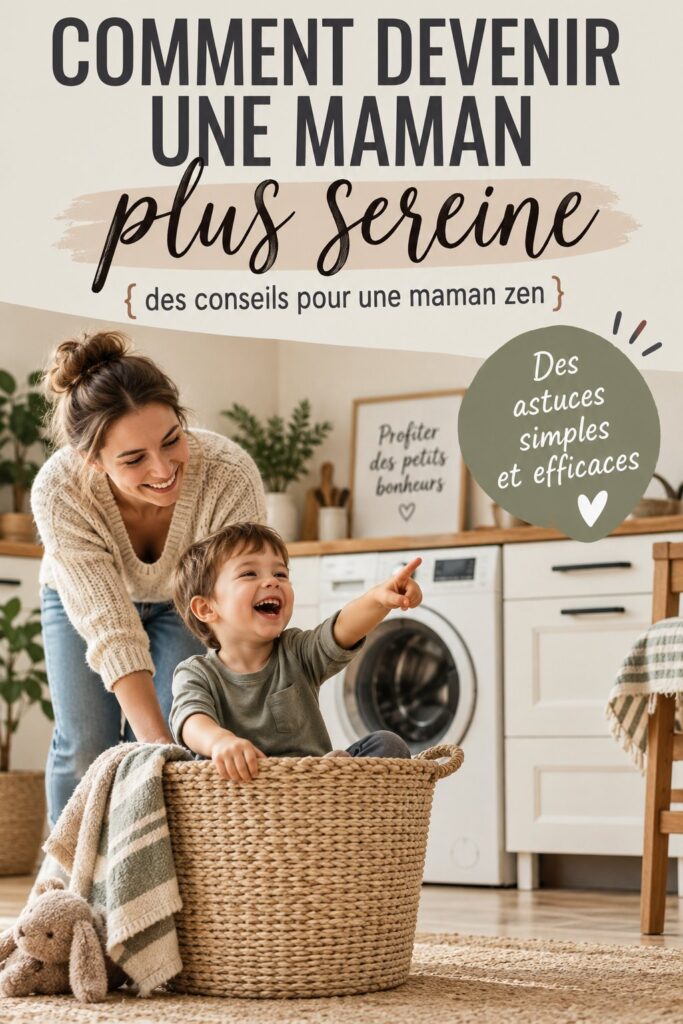 Une mère qui prend un moment de calme avec son enfant dans un espace serein.