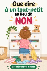 Un parent souriant échange avec son enfant à l'aide de phrases positives.