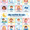 Exemple d'emploi du temps visuel coloré pour enfants