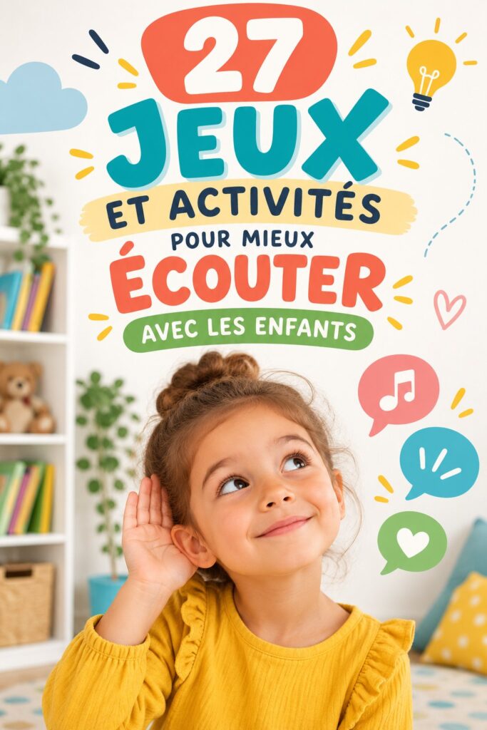 Enfants jouant à des jeux d'écoute, développant leur attention et créativité