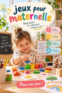 Jeux éducatifs pour enfants en maternelle sur une table