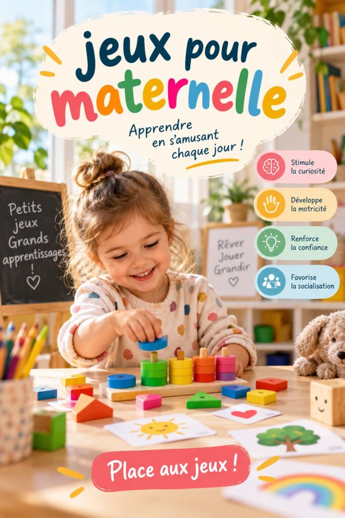 Jeux éducatifs pour enfants en maternelle sur une table