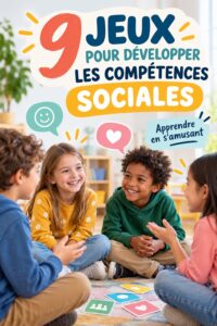 Un groupe d'enfants jouant ensemble à des jeux éducatifs qui développent leurs compétences sociales.