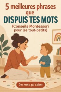 Mère échangeant des mots doux avec son enfant dans un cadre Montessori.