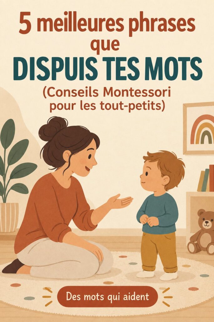 Mère échangeant des mots doux avec son enfant dans un cadre Montessori.