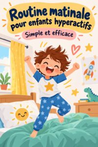 Enfant souriant en train de suivre une routine matinale avec un tableau visuel.