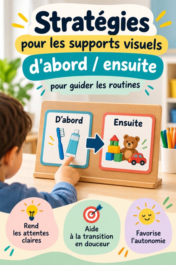 Supports visuels colorés pour aider les enfants dans leurs routines