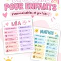 Tableau de routine personnalisé pour enfants affiché sur un mur coloré.