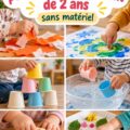 Un enfant de 2 ans jouant avec des blocs colorés sur un tapis