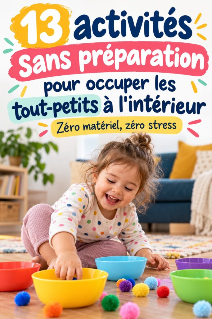 Activité ludique à faire à domicile avec des tout-petits.