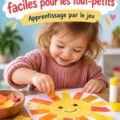 Enfant en train de réaliser une activité manuelle avec des matériaux colorés