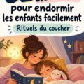 Un enfant heureux préparant son lit pour la nuit avec des activités apaisantes.
