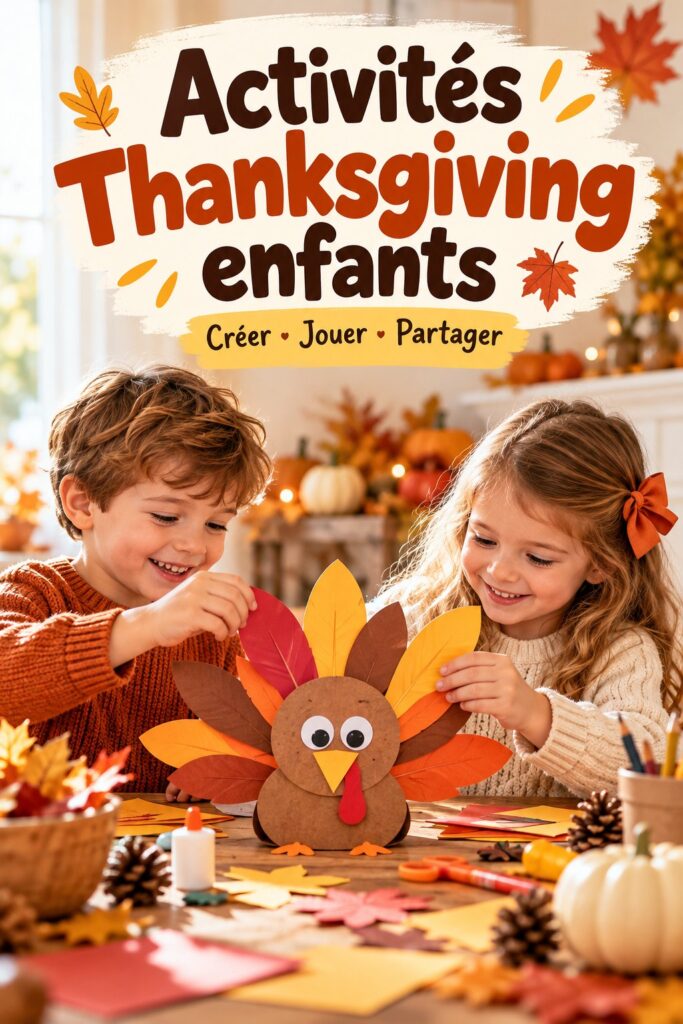 Enfants s'amusant à réaliser des activités Montessori pour Thanksgiving
