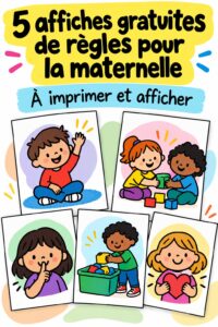 Affiches colorées présentant des règles de classe pour enfants d'âge préscolaire.