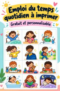Emploi du temps quotidien pour enfant à imprimer