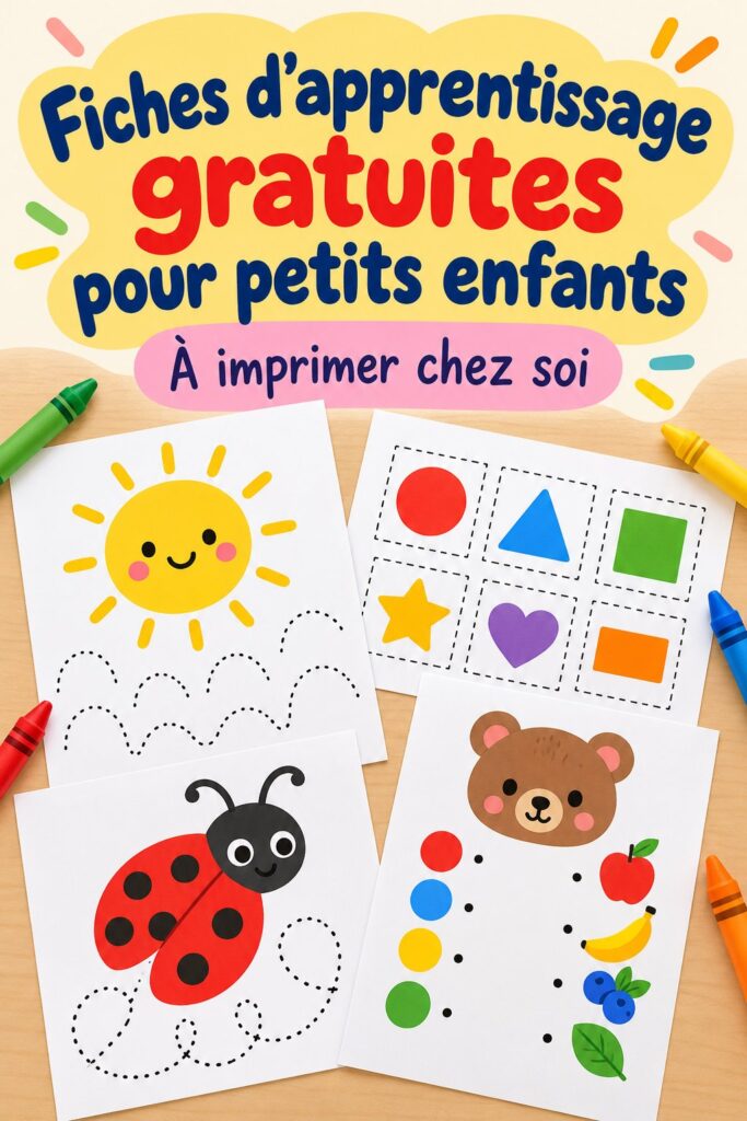 Fiche d'apprentissage ludique pour les tout-petits, à imprimer.
