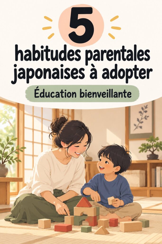 Un enfant japonais jouant dans un jardin, représentant des pratiques parentales positives.