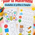 Un enfant s'amusant avec des imprimables éducatifs à la maison