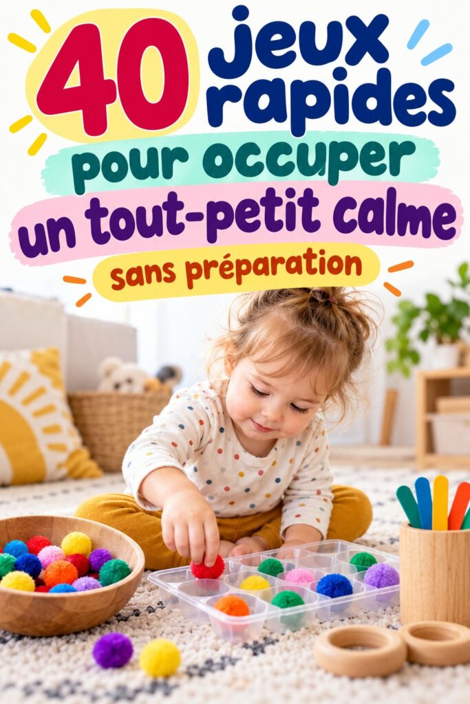 Jeux rapides pour tout-petits calmement occupés