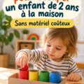 Une mère joue avec son enfant de deux ans, enseignant des jeux simples à la maison.