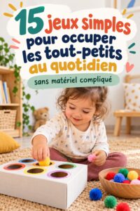 Une maman jouant avec son tout-petit sur un tapis éducatif, illustrant l'importance des jeux simples.