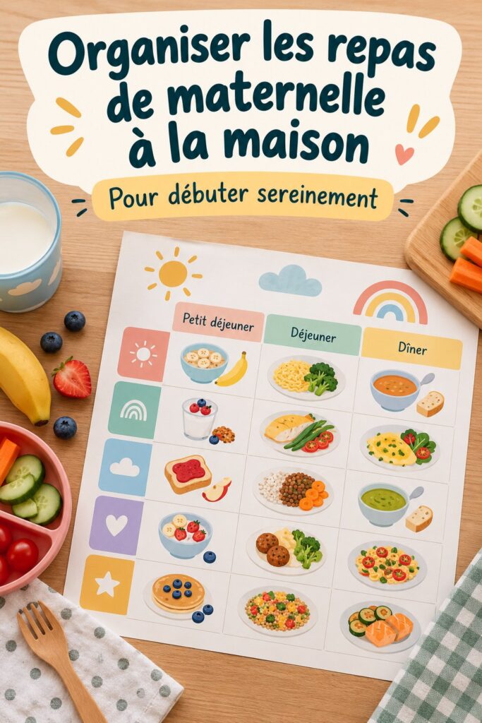 Menu matinal pour éducation Montessori adapté aux enfants
