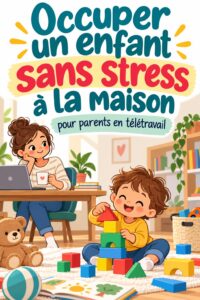 Un enfant jouant avec des blocs colorés dans un espace de jeux chaleureux.
