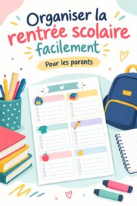 Une maman organisant le matériel scolaire pour la rentrée