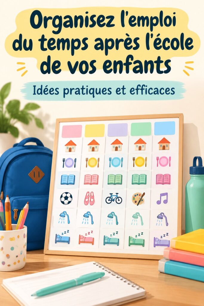 Enfant heureux consultant un planning d'activités après l'école