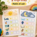 Tableau de routine pour enfants avec illustrations colorées