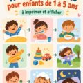 Tableau de routine visuel pour enfants de 1 à 5 ans avec des illustrations colorées