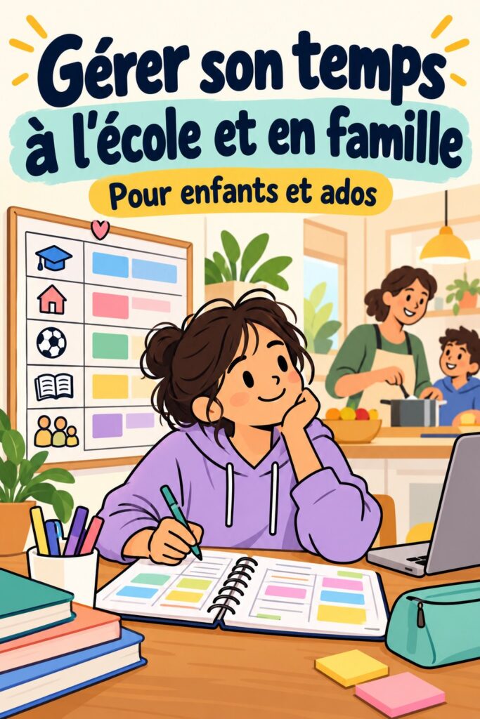 Image d'une mère et son enfant utilisant un calendrier pour planifier leurs activités quotidiennes.
